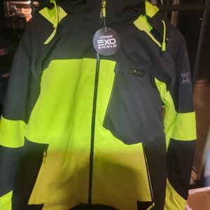 Spyder Black and Neon Yellow Ski Jacket